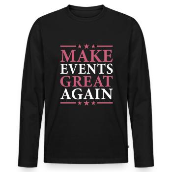 Event Planner - Men's Premium Organic Long Sleeve Shirt - black - Front - Nico (187cm)