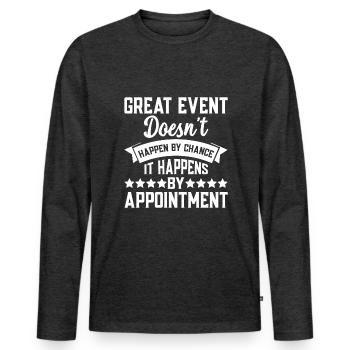 Event Planner - Men's Premium Organic Long Sleeve Shirt - heather anthracite - Front - Nico (187cm)