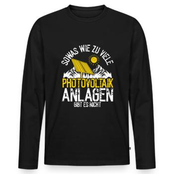PV Anlagen Solar Panel Balkonkraftwerk - Männer Premium Bio Langarmshirt - Schwarz - Vorne - Nico (187cm)