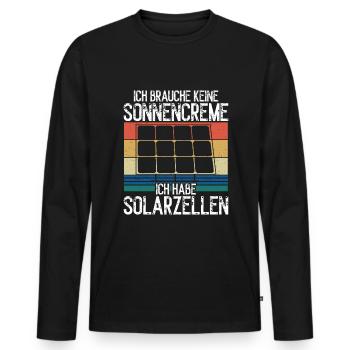 Solar Panel Green Electricity Balcony Power Plant PV System - Men's Premium Organic Long Sleeve Shirt - black - Front - Nico (187cm)