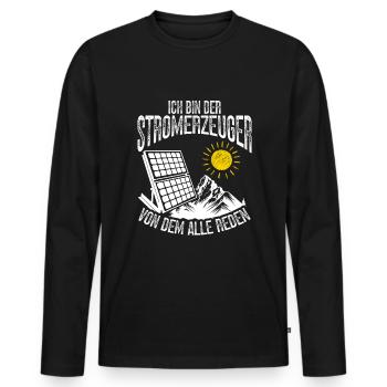 Photovoltaikanlage PV Anlagen Ökostrom Solar Panel - Männer Premium Bio Langarmshirt - Schwarz - Vorne - Nico (187cm)