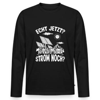 Photovoltaic Complete System Roof Hooks PV Systems - Men's Premium Organic Long Sleeve Shirt - black - Front - Nico (187cm)