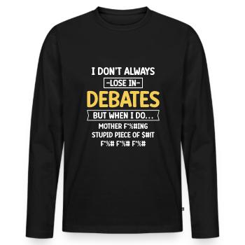 Speech debate team - Men's Premium Organic Long Sleeve Shirt - black - Front - Nico (187cm)