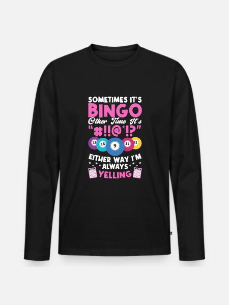 Funny Bingo Player tee. - Männer Premium Bio Langarmshirt - Schwarz