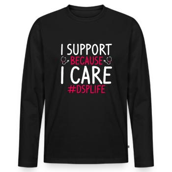 Infirmière DSP Soutien direct Professionnel - T-shirt manches longues Premium bio Homme - noir - Devant - Nico (187cm)