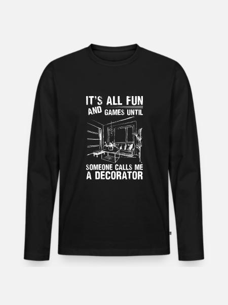 Interior designer designing - Männer Premium Bio Langarmshirt - Schwarz