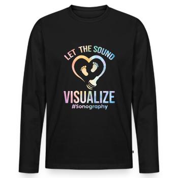 Échographiste Échographie Technicien en échographie - T-shirt manches longues Premium bio Homme - noir - Devant - Nico (187cm)