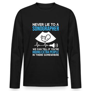 Échographiste Échographie Technicien en échographie - T-shirt manches longues Premium bio Homme - noir - Devant - Nico (187cm)