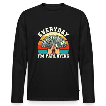Parlay sports betting - Men's Premium Organic Long Sleeve Shirt - black - Front - Nico (187cm)