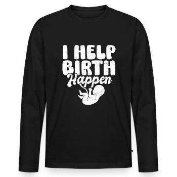 Doula Birth Worker Midwife - Männer Premium Bio Langarmshirt - Schwarz - Vorne - Nico (187cm)