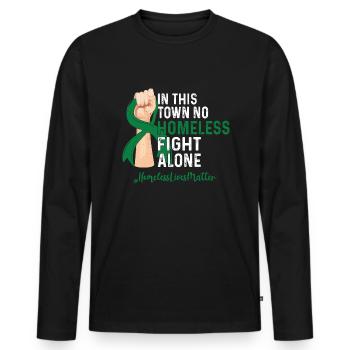 Homeless Awareness - Men's Premium Organic Long Sleeve Shirt - black - Front - Nico (187cm)
