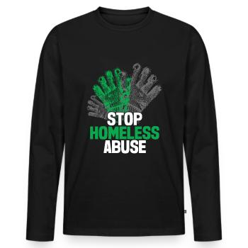 Homeless Awareness - Men's Premium Organic Long Sleeve Shirt - black - Front - Nico (187cm)