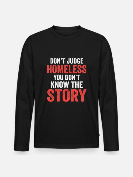 Homeless Awareness - Männer Premium Bio Langarmshirt - Schwarz