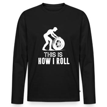 Tire Guy - Männer Premium Bio Langarmshirt - Schwarz - Vorne - Nico (187cm)