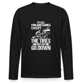 Tire Guy - Männer Premium Bio Langarmshirt - Schwarz - Vorne - Nico (187cm)