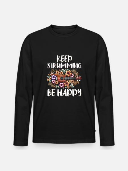 Ukulele Uke Lover - Männer Premium Bio Langarmshirt - Schwarz