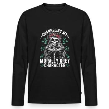 Dark Romance Smut Reader - Men's Premium Organic Long Sleeve Shirt - black - Front - Nico (187cm)