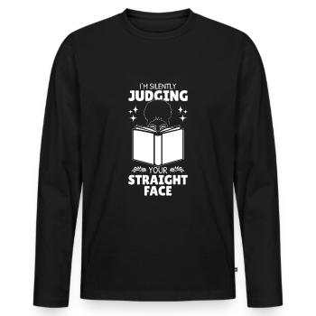Dark Romance Smut Reader - Men's Premium Organic Long Sleeve Shirt - black - Front - Nico (187cm)