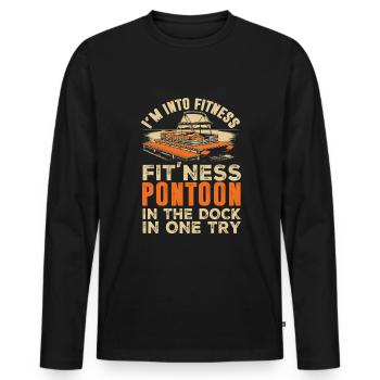 Capitaine de bateau ponton - T-shirt manches longues Premium bio Homme - noir - Devant - Nico (187cm)