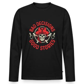 Pirate - T-shirt manches longues Premium bio Homme - noir - Devant - Nico (187cm)
