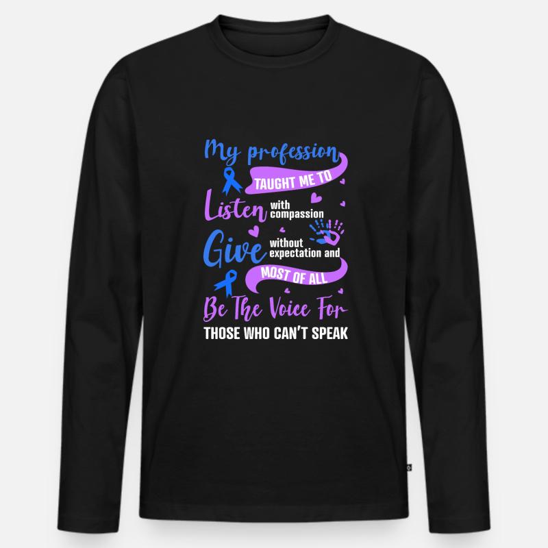 Stop Child abuse awareness - Männer Premium Bio Langarmshirt - Schwarz