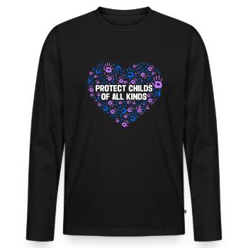 Stop Child abuse awareness - Men's Premium Organic Long Sleeve Shirt - black - Front - Nico (187cm)