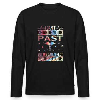 DSP Soutien direct Infirmière DSP professionnelle - T-shirt manches longues Premium bio Homme - noir - Devant - Nico (187cm)