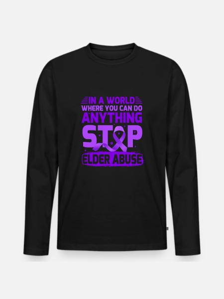 stop elder abuse awareness - Männer Premium Bio Langarmshirt - Schwarz
