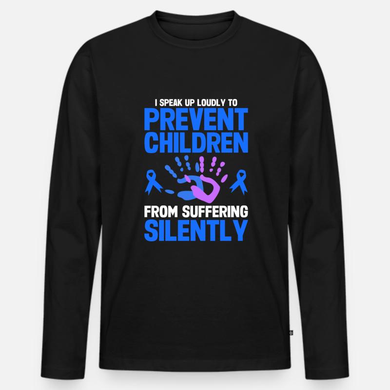 Stop Child abuse awareness - Männer Premium Bio Langarmshirt - Schwarz