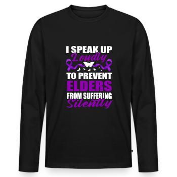 Stop Elder Abuse Awareness - Men's Premium Organic Long Sleeve Shirt - black - Front - Nico (187cm)