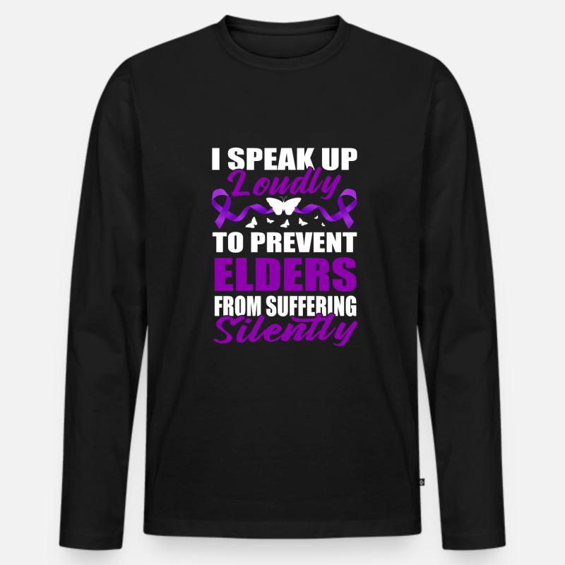 Stop Elder Abuse Awareness - Men's Premium Organic Long Sleeve Shirt - black