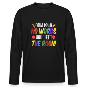 Psychologue scolaire - T-shirt manches longues Premium bio Homme - noir - Devant - Nico (187cm)