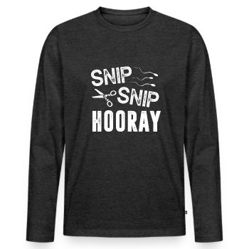 Post Vasectomy Survivor - Men's Premium Organic Long Sleeve Shirt - heather anthracite - Front - Nico (187cm)
