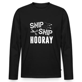 Post Vasectomy Survivor - Men's Premium Organic Long Sleeve Shirt - black - Front - Nico (187cm)