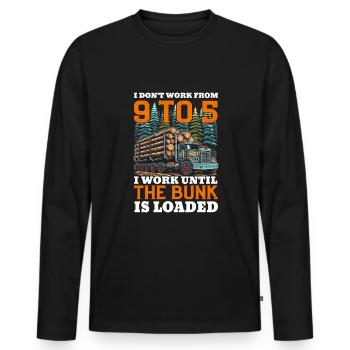 Log Truck Driver Timber Lorry Funny Logging Truck - Männer Premium Bio Langarmshirt - Schwarz - Vorne - Nico (187cm)