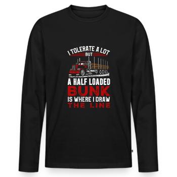 Log Truck Driver Timber Lorry Funny Logging Truck - Männer Premium Bio Langarmshirt - Schwarz - Vorne - Nico (187cm)