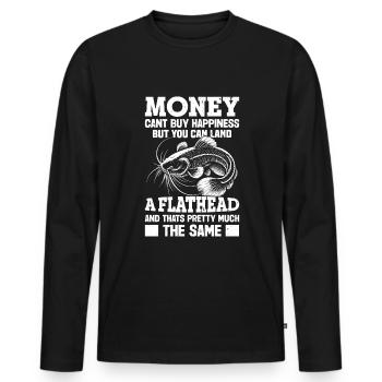Flathead Catfish cat fishing - Männer Premium Bio Langarmshirt - Schwarz - Vorne - Nico (187cm)