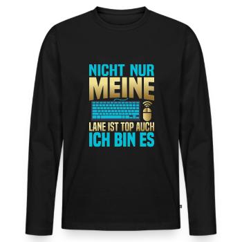 Gaming PC Gamer Headset Zocken Controller Konsole - Männer Premium Bio Langarmshirt - Schwarz - Vorne - Nico (187cm)