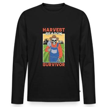 Farming Harvest season Farmer Agriculture - Männer Premium Bio Langarmshirt - Schwarz - Vorne - Nico (187cm)
