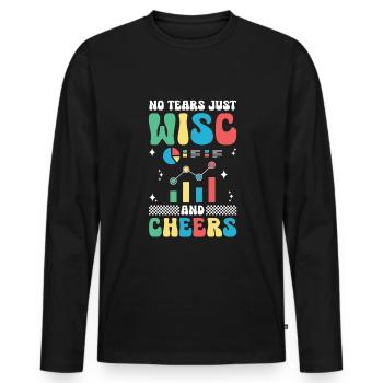 Psychologue scolaire - T-shirt manches longues Premium bio Homme - noir - Devant - Nico (187cm)