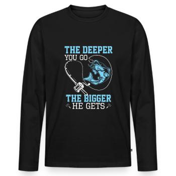Flathead Catfish cat fishing - Männer Premium Bio Langarmshirt - Schwarz - Vorne - Nico (187cm)