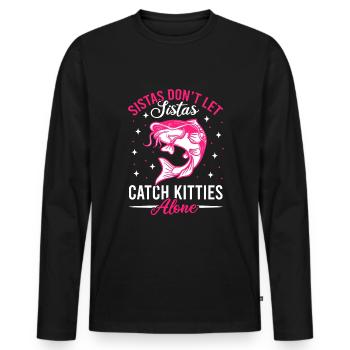 Flathead Catfish cat fishing - Männer Premium Bio Langarmshirt - Schwarz - Vorne - Nico (187cm)