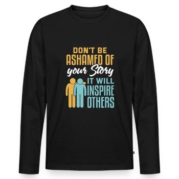 Peer Support Specialist PSS - Männer Premium Bio Langarmshirt - Schwarz - Vorne - Nico (187cm)