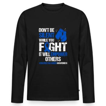 Colon Cancer Awareness Colorectal Cancer - Men's Premium Organic Long Sleeve Shirt - black - Front - Nico (187cm)