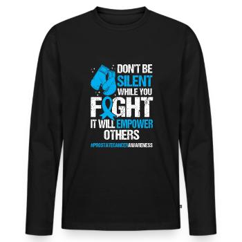 Prostate cancer warrior prostate removal - Men's Premium Organic Long Sleeve Shirt - black - Front - Nico (187cm)