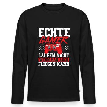 Gaming Monitor PC Gamer Videospiel Controller - Männer Premium Bio Langarmshirt - Schwarz - Vorne - Nico (187cm)