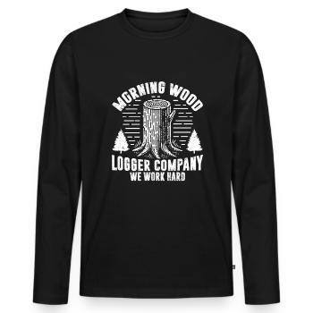 Log Truck Driver Timber Lorry Funny Logging Truck - Männer Premium Bio Langarmshirt - Schwarz - Vorne - Nico (187cm)
