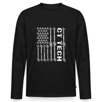 Tomodensitométrie CT Tech - T-shirt manches longues Premium bio Homme - noir - Devant - Nico (187cm)