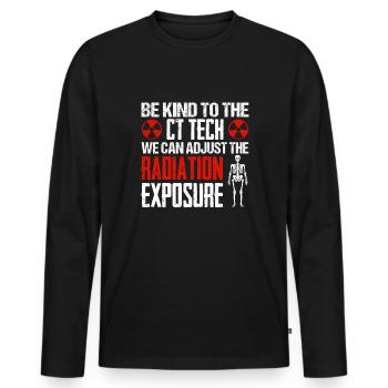 Tomodensitométrie CT Tech - T-shirt manches longues Premium bio Homme - noir - Devant - Nico (187cm)