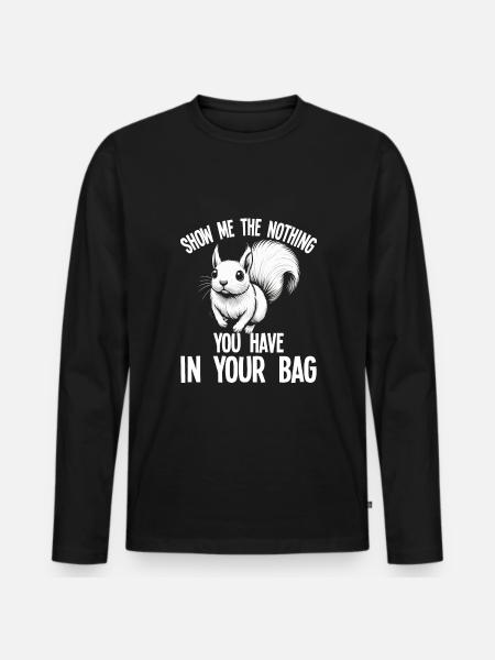 Squirrel Lover - Männer Premium Bio Langarmshirt - Schwarz